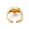 Rack Plating Brass Heart Open Cuff Rings for Women RJEW-C050-03G-3
