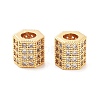 Column Brass Micro Pave Clear Cubic Zirconia Beads KK-S394-05D-2