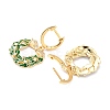 Brass Micro Pave Cubic Zirconia Huggie Hoop Earrings for Christmas ZIRC-I053-04G-2