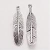 Tibetan Style Alloy Feather Pendants TIBEP-Q043-326-RS-3