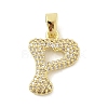 Brass Micro Pave Cubic Zirconia Pendants ZIRC-C012-01G-16-1