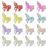 28Pcs 7 Colors Transparent Resin Pendants RESI-TA0002-20-10