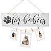 Wooden Paw Print Hanging Sign AJEW-WH0188-49A-2