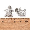 304 Stainless Steel Turtle Stud Earrings EJEW-Z135-02P-02-5