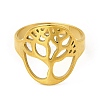 Ion Plating(IP) Tree of Life 201 Stainless Steel Finger Rings RJEW-G278-40G-2