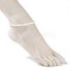 Natural Trumpet Shell Beaded Anklet for Women AJEW-AN00470-3