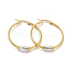 Crystal Rhinestone Tube Beaded Hoop Earrings EJEW-D279-11G-03-1