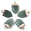 Natural Green Aventurine Pointed Pendants X-G-N326-34H-1