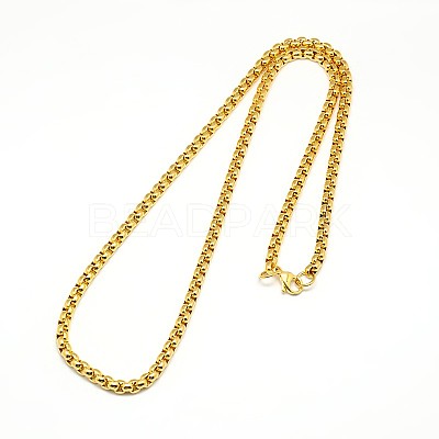 304 Stainless Steel Venetian Chain Box Chain Necklace Making STAS-A028-N031-A-1