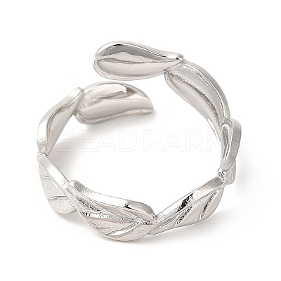 Non-Tarnish 201 Stainless Steel Open Cuff Ring RJEW-E063-50P-1