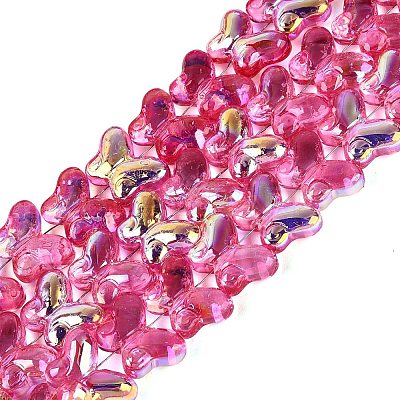Baking Paint Electroplate Transparent Glass Beads Strands EGLA-Q136-03A-10-1