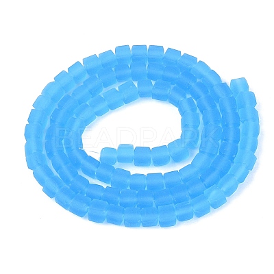 Transparent Frosted Glass Beads Strands GLAA-N072-01A-A12-1
