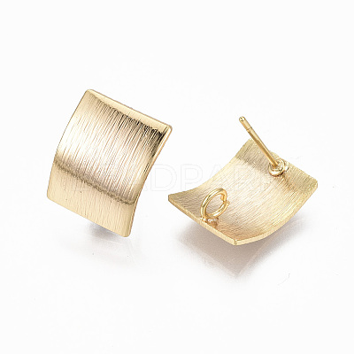 Brass Stud Earring Findings KK-N233-018-NF-1