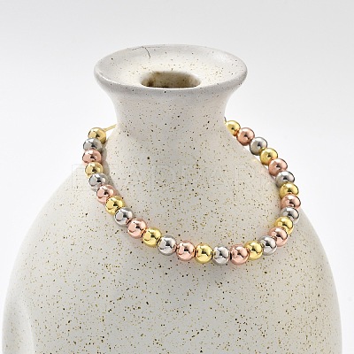 Long-Lasting Plated Brass Beads Slider Bracelets for Women BJEW-K268-03-1