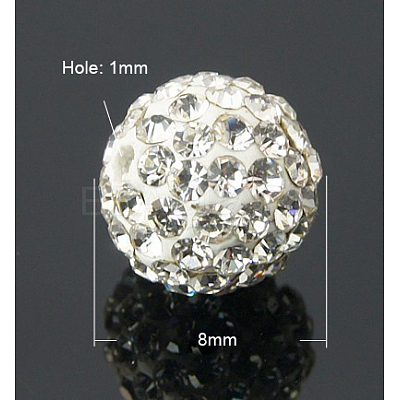 Pave Disco Ball Beads X-RB-Q195-8mm-001-1