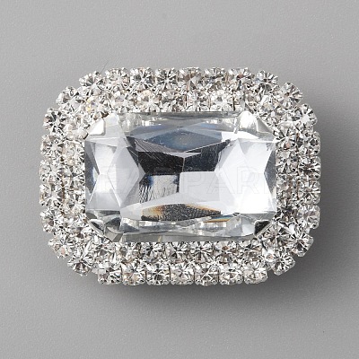 Glass Rhinestone Rectangle Shoe Decorations FIND-WH0002-12A-1