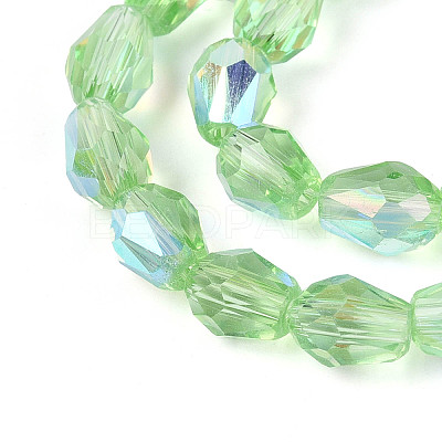 Transparent Electroplate Glass Beads Strands LS-EGLA-N023-6x8mm-A08-1