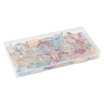 120Pcs 6 Colors Baking Paint Transparent Glass Pendants DGLA-FS0001-18-1