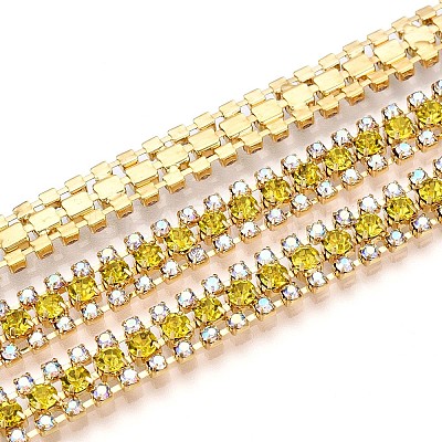 Iron Rhinestone Cup Chains CH-T006-04G-04-1