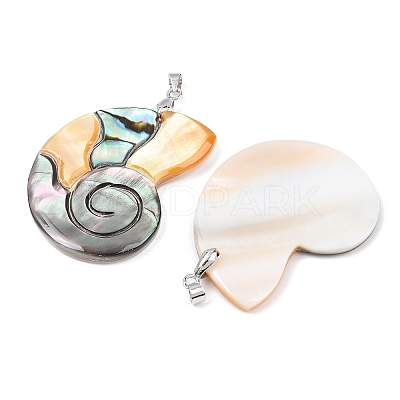 Natural Paua Shell & Black Lip Shell & Yellow Shell Pendants KK-C135-08A-1
