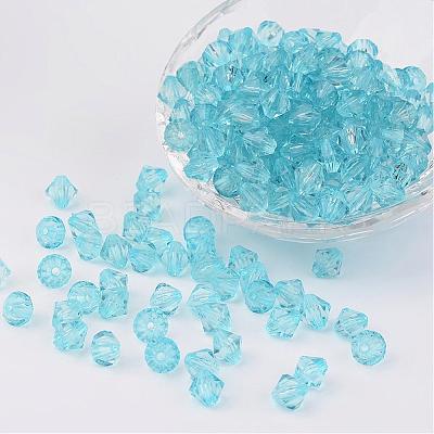 Faceted Bicone Transparent Acrylic Beads DBB4mm-87-1