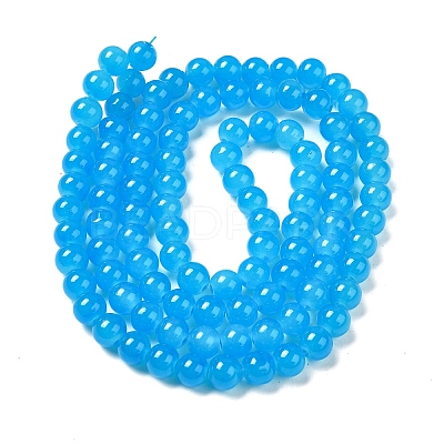 Baking Paint Imitation Jade Glass Round Bead Strands X1-DGLA-Q021-8mm-13-1