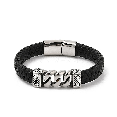 Braided Leather Cord Bracelets for Men BJEW-Z081-18P-1