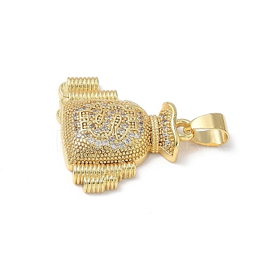 Micro Pave Clear Cubic Zirconia Pendants KK-L253-13G-04-1