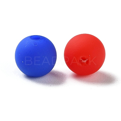 Rubberized Style Imitated Silicone Acrylic Beads MACR-D029-01D-1