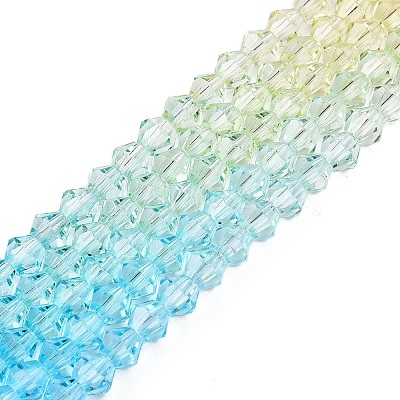 Gradient Color Baking Paint Glass Bead Strands X1-DGLA-A039-T6mm-A012-1