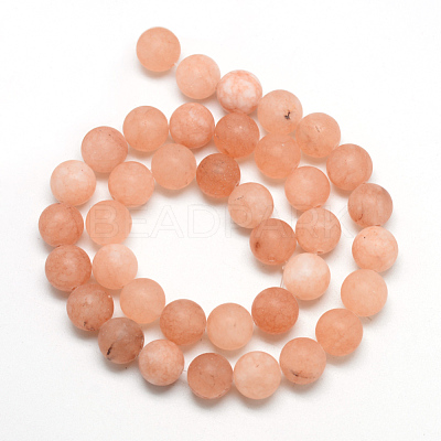 Natural White Jade Bead Strands X-G-R297-8mm-39-1