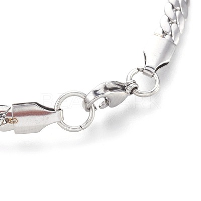 Tarnish Resistant 304 Stainless Steel Curb Chain Bracelets BJEW-L636-02A-P-1