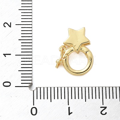 Brass Micro Pave Clear Cubic Zirconia Twister Clasps KK-P293-02C-G-1