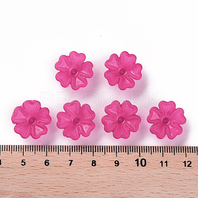 Transparent Frosted Acrylic Bead Caps X-MACR-S371-04A-706-1