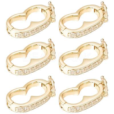 6Pcs Brass Peanut Twister Clasps FIND-SC0003-97G-1