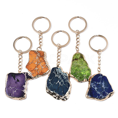 Natural Regalite/Imperial Jasper/Sea Sediment Jasper Keychain G-N0326-002-1