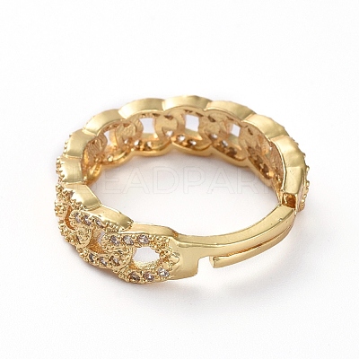 Adjustable Brass Finger Rings RJEW-G096-22G-1