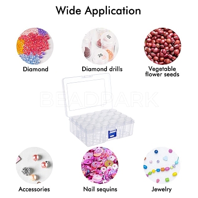 24pcs Column PP Plastic Stroage Bottles CON-WH0080-29-1