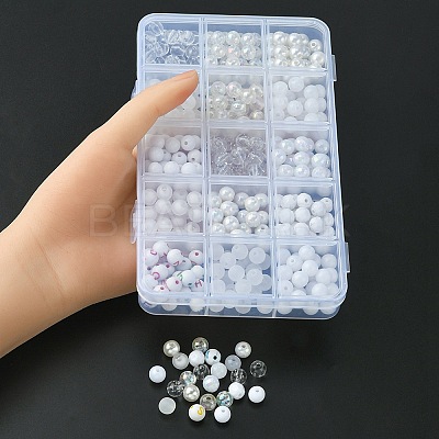 375Pcs 15 Styles Acrylic Beads MACR-YW0002-59C-1