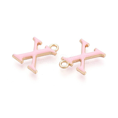 Rack Plating Alloy Enamel Pendants ENAM-T024-53X-G-1