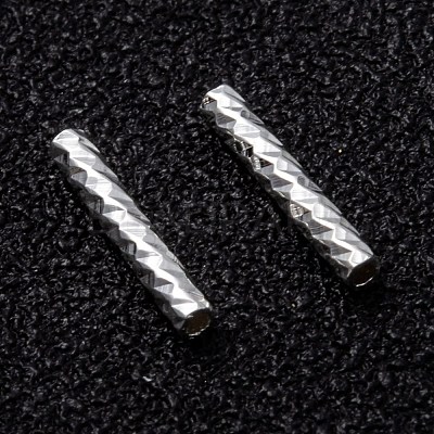 Corrugated Brass Tube Beads KK-H759-28A-S-1