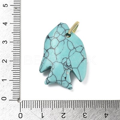 Synthetic Turquoise Carved Pendants G-G460-01G-01-1