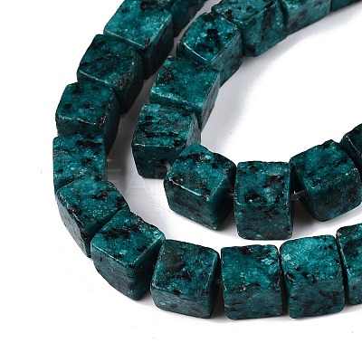 Dyed Natural Sesame Jasper/Kiwi Jasper Beads Strands G-T139-8x8-42C-1
