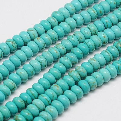 Synthetic Turquoise Beads Strands TURQ-G109-6x3mm-06-1