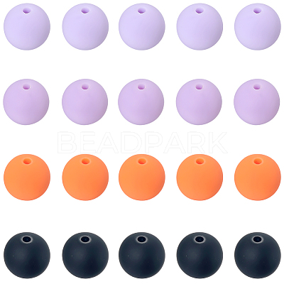 Rubberized Style Imitated Silicone Acrylic Beads MACR-PA0001-06B-04-1