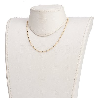 Faceted Round Natural Spinel Beaded Necklaces NJEW-JN03215-01-1