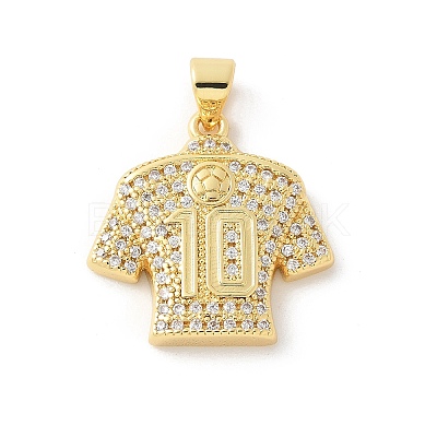 Brass Micro Pave Cubic Zirconia Pendants KK-P294-14G-1