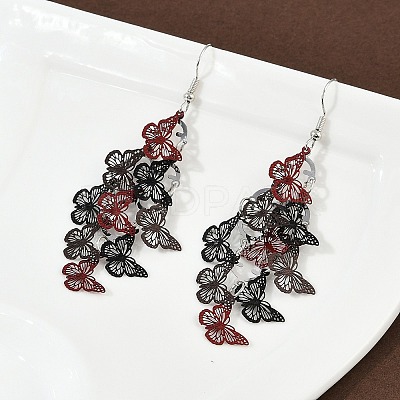 430 Stainless Steel Butterfly Dangle Earrings EJEW-A137-02P-04-1