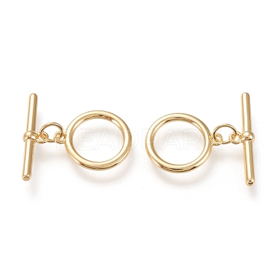 Brass Toggle Clasps KK-F820-07G-1
