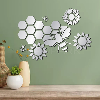 2Pcs Mirror Wall Stickers DIY-CN0001-96-1